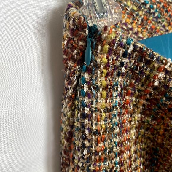 Coldwater Creek 8P skirt pencil tweed lined side zip browns multi-color - Picture 5 of 9